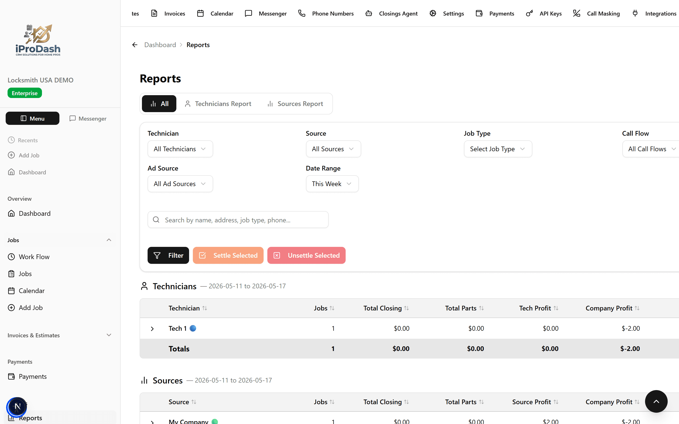iProDash Reports screenshot